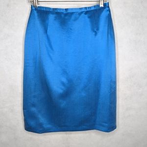 Blue Pencil Skirt Sapphire Blue Silky Feel British
